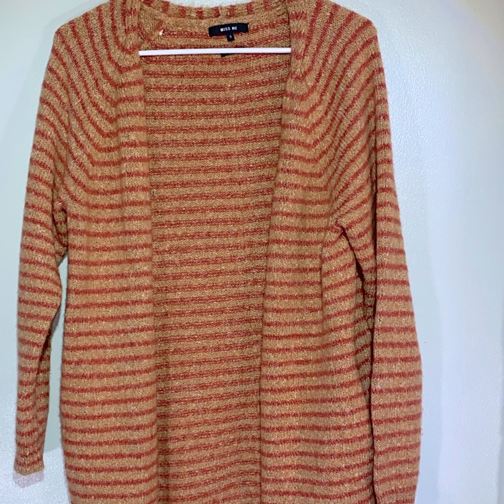 Women’s Miss Me size small tan and orange cardigan.